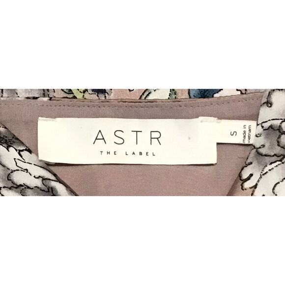 ASTR The Label Champagne Pink Floral Wrap Dress Women's Size Small Elegant - Picture 4 of 4